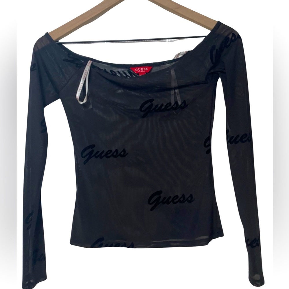 Guess Sheer Off the shoulder shirt